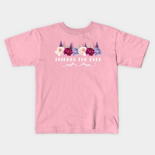 Best Friends for Ever Kids T-Shirt by Ayzora Studio